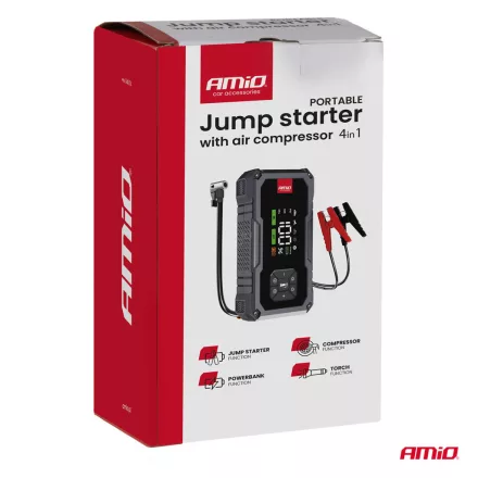 Amio, Hordozható Akkumulátor, Kompresszor, Power Bank, Lámpa