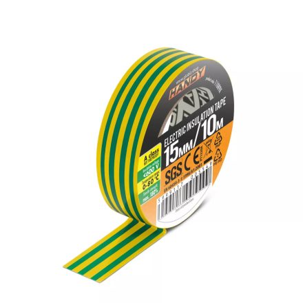 Handy Szigetelőszalag 15 mm · 10 m sárga-zöld