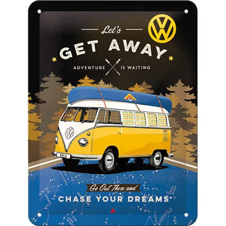 Fémtábla Dekoráció, VW Bus T1, 15x20cm