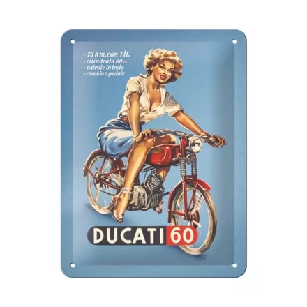 Fémtábla Dekoráció, Ducati 60, 15x20cm
