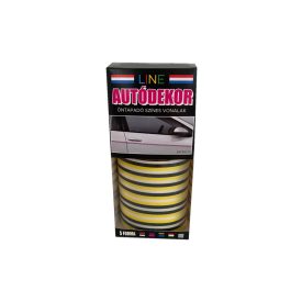   Line, Öntapadós Dekorcsík 8x130cm, Fekete-Citromsárga, 24