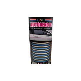   Line, Öntapadós Dekorcsík 8x130cm, Fekete-Világoskék-Fekete, 70