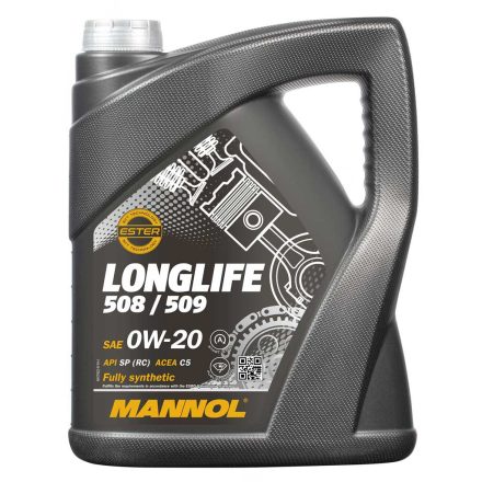 Mannol 7722-5 Longlife 508/509 0W-20 (0W20) (0W20) motorolaj, 5lit