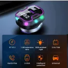 C49 Bluetooth kihangosító 5.3+EDR RGB - FM/Transmitter - 12/24V