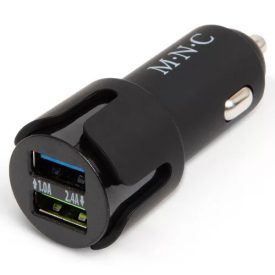 MNC Szivargyújtós USB töltő - 2xUSB - Fekete - 2,4A