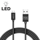DELIGHT ADATKÁBEL USB-MICRO USB1M MAX 2A LED FÉNNYEL FEKETE