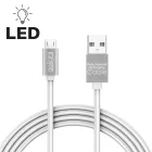 DELIGHT ADATKÁBEL USB-MICRO USB 1M MAX 2A LED FÉNNYEL FEHÉR