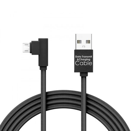 DELIGHT ADATKÁBEL USB-MICRO USB FEKETE 2A 2M 90° GAMER