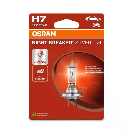 Osram Night Breaker Silver +100% izzó - H7 - PX26d - 12V - 55W - 1db