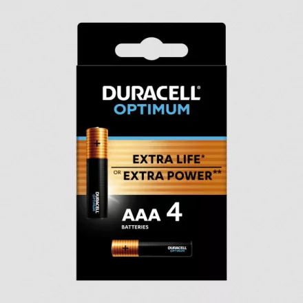 Duracell, Optimum AAA Elem, 4db