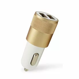 Szivargyújtó Usb Elosztó 2-es, Arany, 12/24V 2,1A