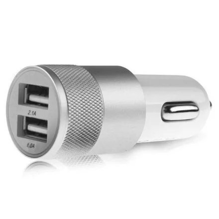 Szivargyújtó Usb Elosztó 2-es, Ezüst, 12/24V 2,1A