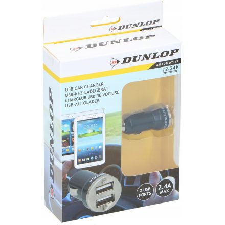 Dunlop, Szivargyújtós Töltő 2xUsb, 12/24V