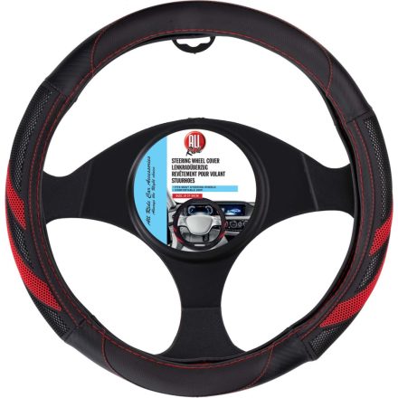 All Ride Kormányvédő - Műbőr - Fekete/Piros - 38cm