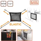 BLACK+DECKER Autós tárolóháló -  30 x 28 cm - Hálós zsebbel a hátsó ülésen - Fekete