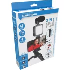 Grundig 3 az 1-ben szelfi stúdió vlogging készlet világító mikrofonnal és állvánnyal