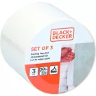 Black & Decker maszkolószalag/festőszalag - 3 különböző méret - fehér - 19/25/50mm x 5m