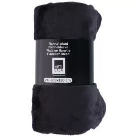 Sötétszürke Flanel Takaró 200x150 cm
