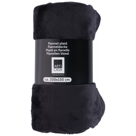 Sötétszürke Flanel Takaró 200x150 cm