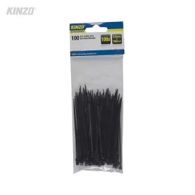 Kinzo, Kábelkötöző, 2,5x100mm, Fekete, 100db