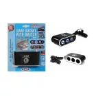All Ride 3-as Szivargyújtó Elosztó Külön Kapcsolókkal és USB Kimenettel 12/24V
