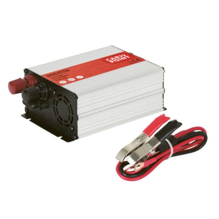 Carpoint 24V-230V inverter, 300W-os  + akkumulátor-csipesz