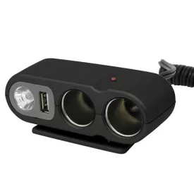   Carpoint, Szivargyújtó elosztó, 2x12V + 1x Usb, Világítással