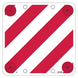 Műanyag Piros-Fehér Fényvisszaverő Tábla 50x50cm