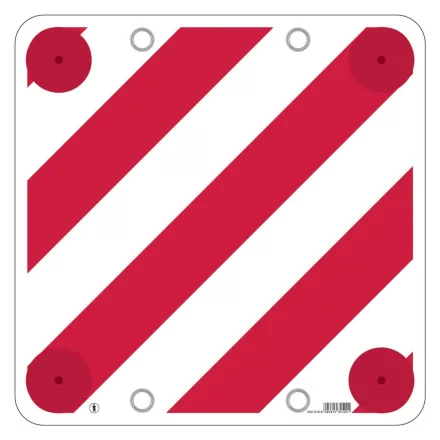 Műanyag Piros-Fehér Fényvisszaverő Tábla 50x50cm