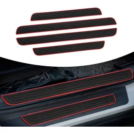 MaxSpeed, Küszöbvédő PVC, Fekete Piros szegéllyel, 4db