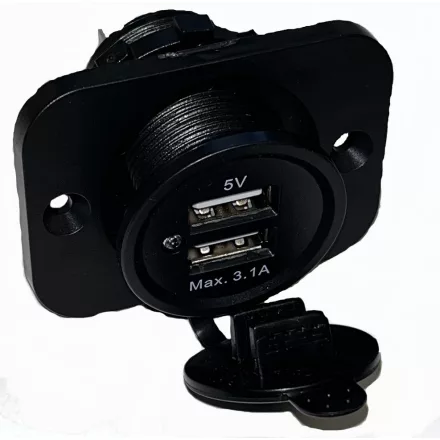 Maxspeed, USB Aljzat Dupla, Szerelhető, Vízálló, 12/24V