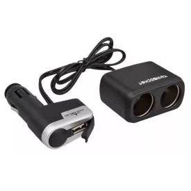 Incar, Wf-0097, Szivargyújtó elosztó, 2-es+USB