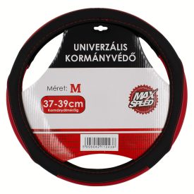   MaxSpeed, Kormányvédő Perforált Bőrhatású, Fekete-Piros, 37-39cm