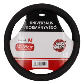   MaxSpeed, Kormányvédő Bőr hatású Piros Varrás, Fekete, 37-39cm