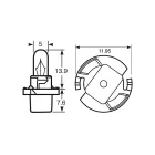 Ring, Izzó Műszerfalba, 1,2W, 14V, Szürke