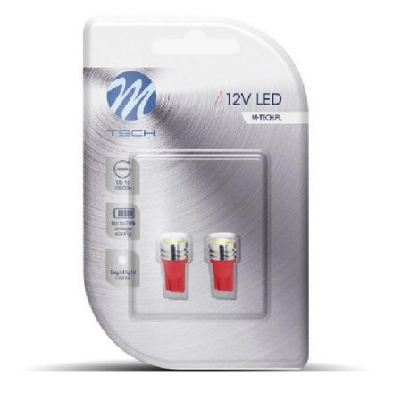M-Tech, LB015R T10 Led Izzó, Piros, 12V W5W