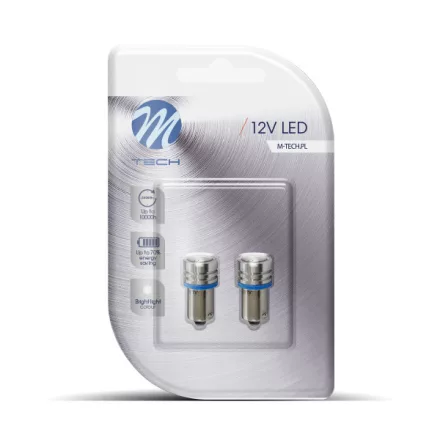 M-TECH IZZÓ 12V BA9S LED KÉK PÁR 1XHP