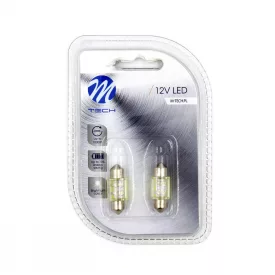   M-Tech, SZOFITA, LED IZZÓ, LB022R, 12V, C5W, 4LED SÁRGA, PÁR