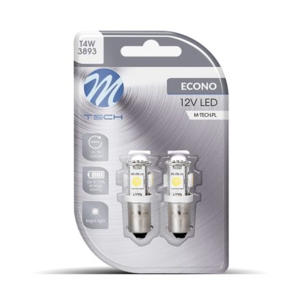 M-Tech, IZZÓ, 12V, BA9S, LED, FEHÉR, PÁR, 5XSMD