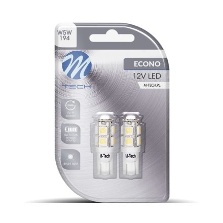 M-Tech, LB058W T10 Led Izzó, Fehér, 12V W5W