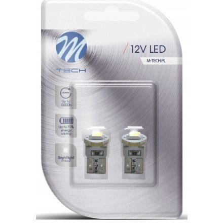 M-Tech, LB081W T10 Led Izzó, Fehér, 12V W5W