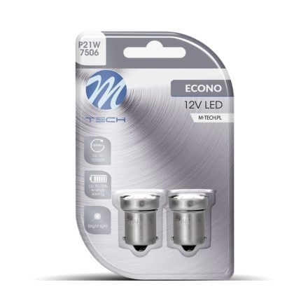 M-TECH IZZÓ 12V G18 BA18S LED SMD 2DB 9X2835 SMD LED PIROS