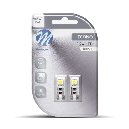 M-Tech, LB301W T10 Led Izzó, Fehér, Canbus, 12V W5W
