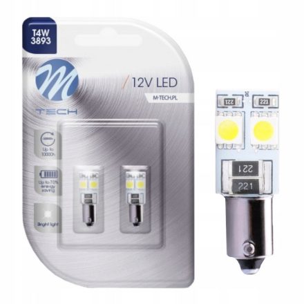M-Tech, LB314W BA9S Led Izzó, Fehér, Canbus, 12V