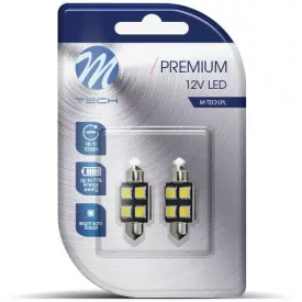   M-Tech, LB328W Szofita Led Izzó, Fehér 36mm, Canbus 12V C5W