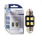 M-Tech, LB345W Szofita Led Izzó, Fehér 31mm, Canbus 12V C5W