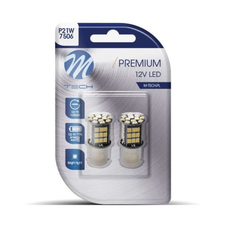 M-Tech, IZZÓ, 12V, BA15S, LED, CANBUS, PÁR, FEHÉR, 48XSMD