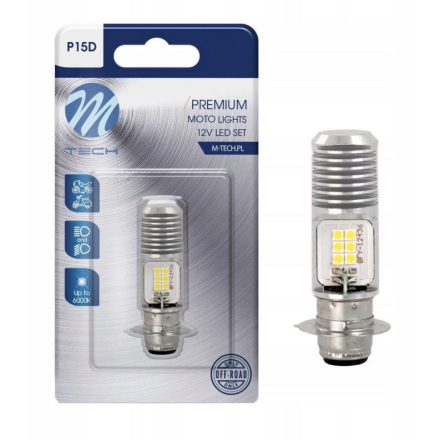 M-Tech,  LB551W-01B,  P15D Led , Fehér, 12V