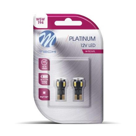 M-Tech, LB804W T10 Led Izzó, Fehér, 12V W5W