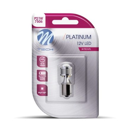 M-Tech, IZZÓ, 12V, BA15S, P21W, LED, 1 DB, FEHÉR 4XHP
